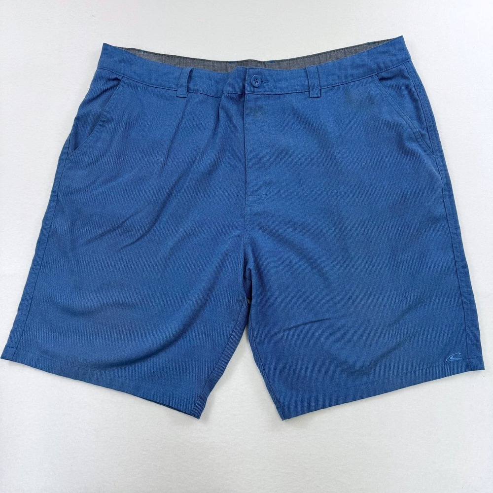 ONeill Mens Hybrid Shorts Blue Textured Stretch Walk Shorts Size 40